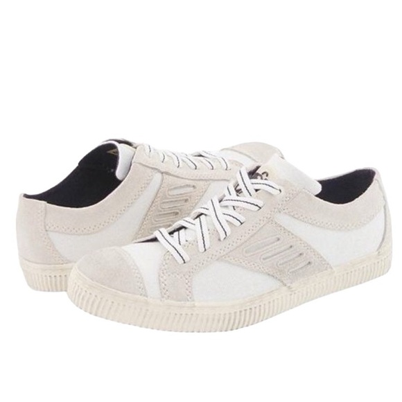 Diesel Women’s Canvas/Suede Beige Sneaker. Size 6 - Picture 1 of 8